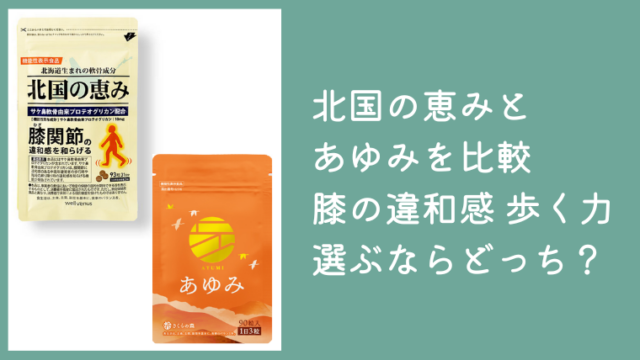 北国の恵みとあゆみを5項目で比較｜膝の違和感と歩く力で選ぶならどっち？
